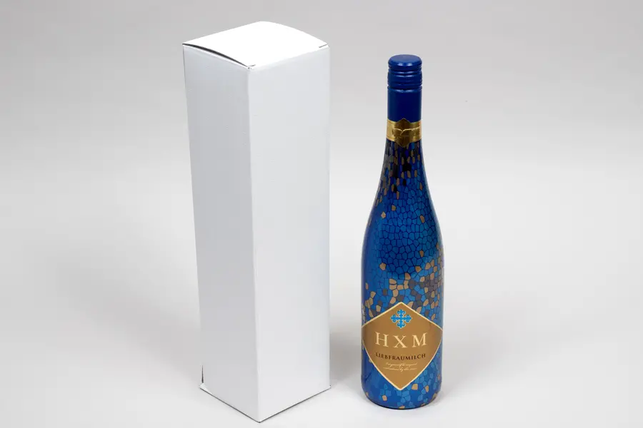 3-1/2 X 3-1/2 X 15 BOTTLE BOX SPUN BIANCO 1 BOT TOP OPENING
