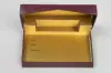 4-5/8X3-3/8X5/8 BURGUNDY LEATHER W/GOLD PAPER POP UP INSERT