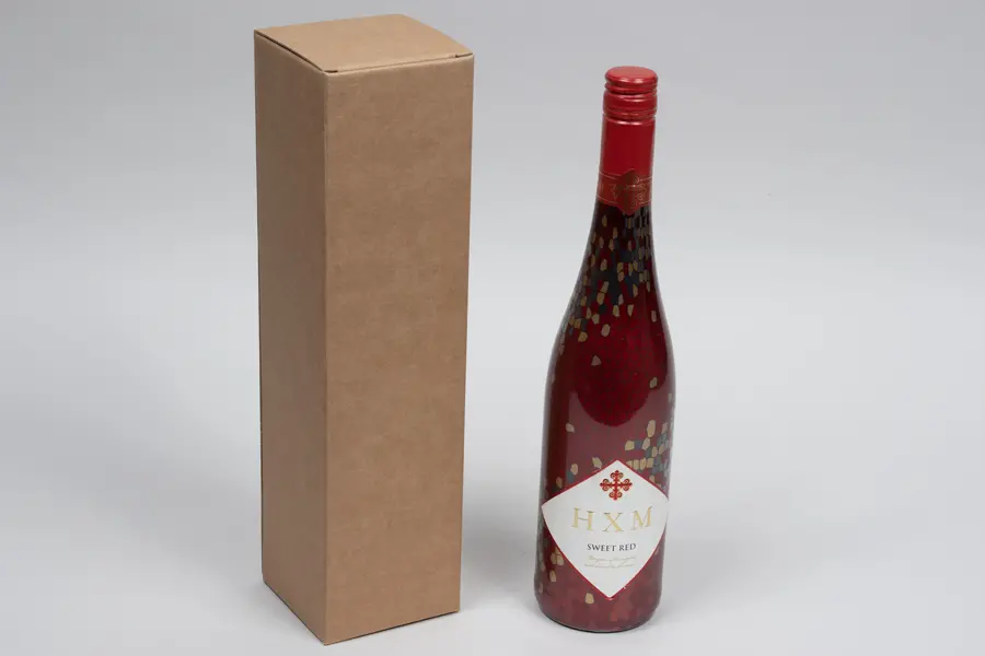 3-1/2 X 3-1/2 X 15 BOTTLE BOX KRAFT 1 BOT TOP OPENING