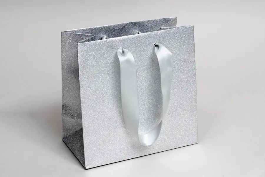 6-1/2 X 3-1/2 X 6-1/2 SILVER STARDUST SPARKLE EUROTOTE