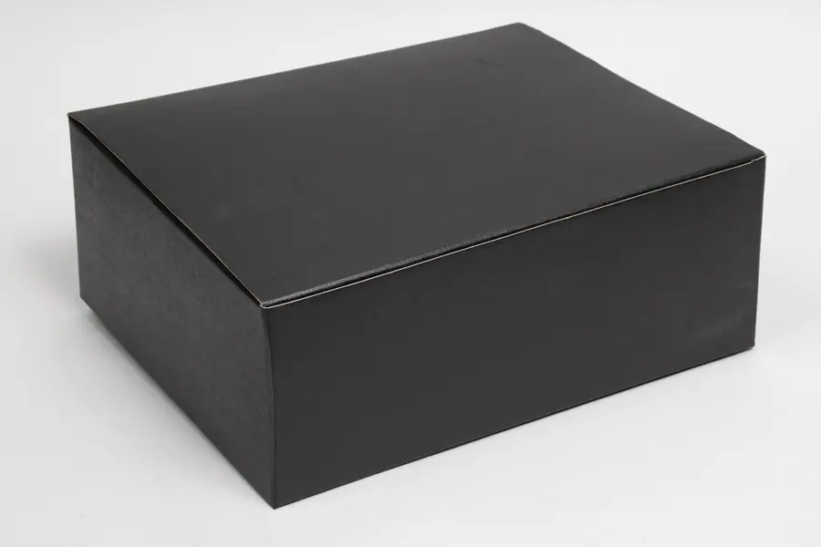 11-3/4 X 9-3/8 X 4-3/4 BLACK LINEN EXEC TUCK BOX W/BOTTOM BOARD