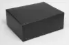 11-3/4 X 9-3/8 X 4-3/4 BLACK LINEN EXEC TUCK BOX W/BOTTOM BOARD
