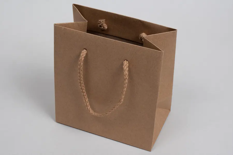6X3.5X6.5 NATURAL KRAFT EUROTOTE ROPE HANDLE