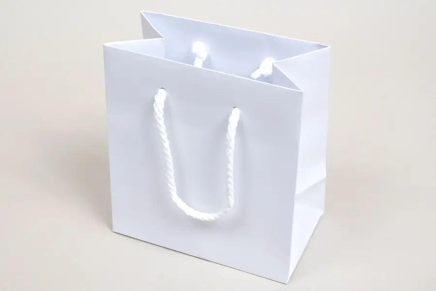 6X3.5X6.5 WHITE KRAFT EUROTOTE ROPE HANDLE