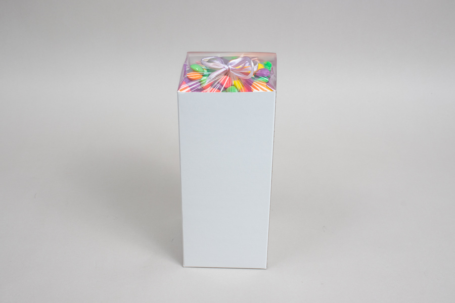 4x4x9 White Gloss Hi-Wall Folding Gift Boxes *Lids Sold Separately*
