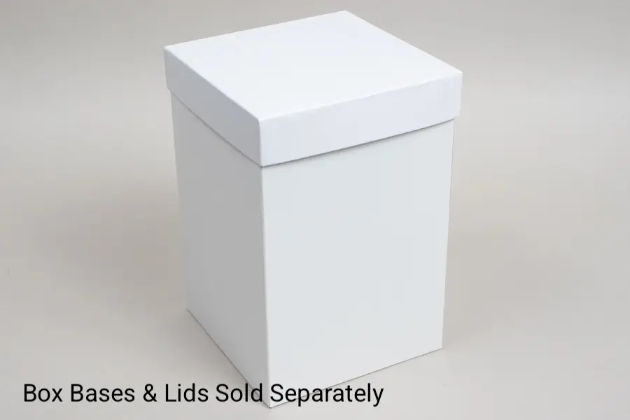 6x6x9 White Gloss Hi-Wall Folding Gift Boxes *Lids Sold Separately*
