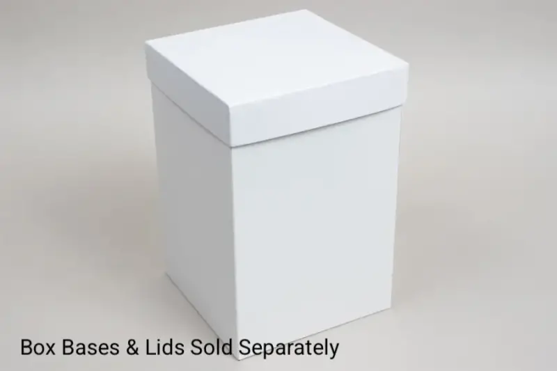 6x6x9 White Gloss Hi-Wall Folding Gift Boxes *Lids Sold Separately*