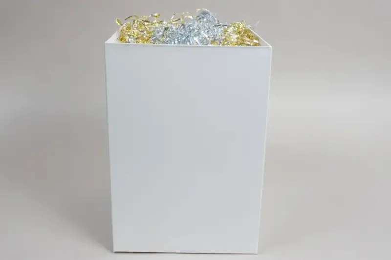 8x8x12 White Gloss Hi-Wall Folding Gift Boxes *Lids Sold Separately*