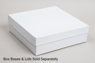 10x10x3 White Gloss Hi-Wall Folding Gift Boxes *Lids Sold Separately*