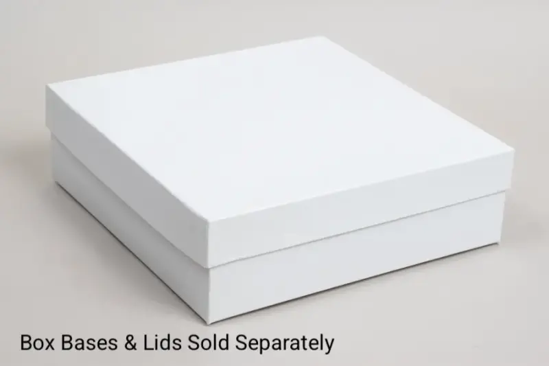 10L x 10W x 3H, White High Walled 2 Piece Boxes w/Rigid Setup Lids