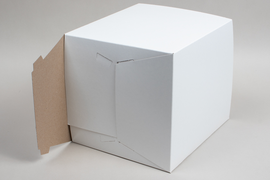 10x10x12 White Gloss Hi-Wall Folding Gift Boxes *Lids Sold Separately*