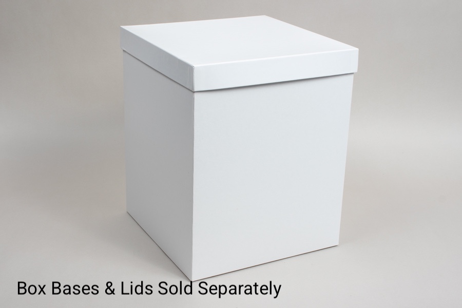 10x10x12 White Gloss Hi-Wall Folding Gift Boxes *Lids Sold Separately*