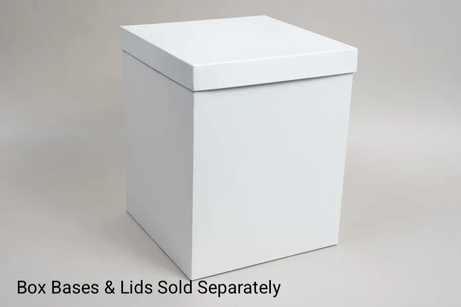 10x10x12 White Gloss Hi-Wall Folding Gift Boxes *Lids Sold Separately*