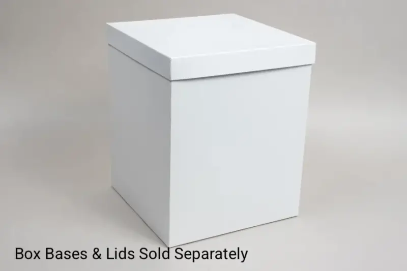 10x10x12 White Gloss Hi-Wall Folding Gift Boxes *Lids Sold Separately*
