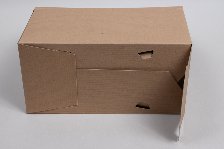 12x6x6 Natural Kraft Pinstripe Tuck-Top Gift Boxes