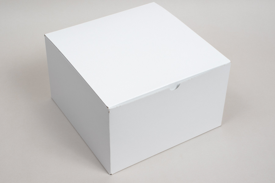 8x8x6 White Gloss Tuck-Top Gift Boxes