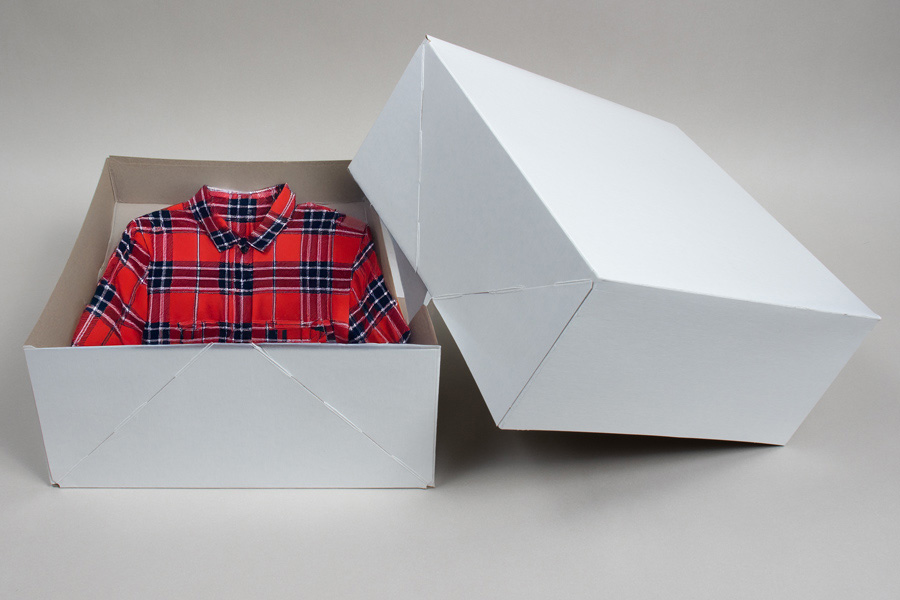 12 x 12 x 5-1/2 White Gloss Two-Piece Gift Boxes