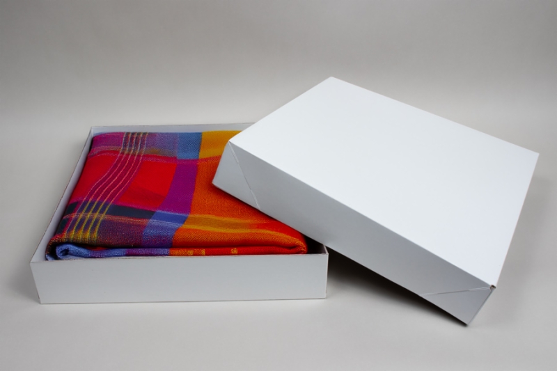 16L x 16W x 3H, Ohio Valley Natural White Gloss Tuck-Top Gift Boxes