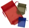 6W x 10H, Sheer Organza Satin Cord Gift and Wine Pouches, Yellow