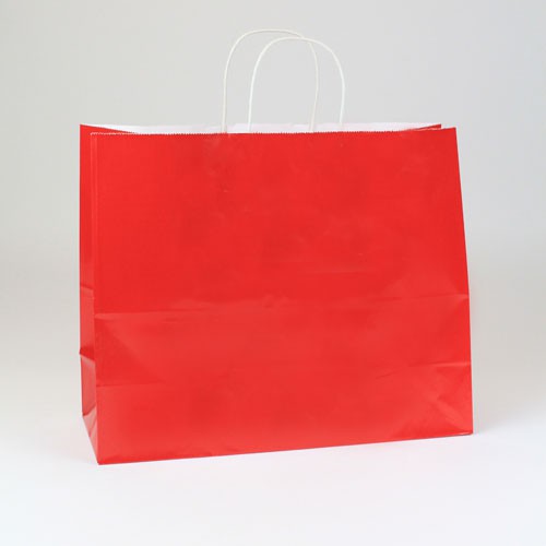 16 x 6 x 13 RED ULTRA GLOSS PAPER SHOPPING BAGS