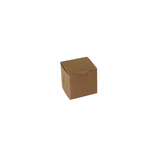 4 x 4 x 4 NATURAL KRAFT ONE-PIECE BAKERY BOXES