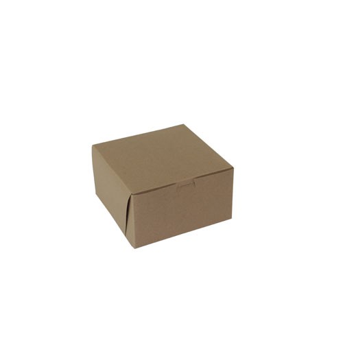 7 x 7 x 4 NATURAL KRAFT ONE-PIECE BAKERY BOXES