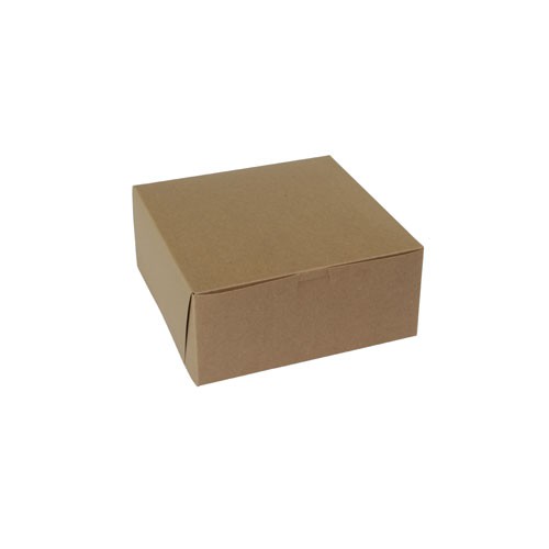 9 x 9 x 4 NATURAL KRAFT ONE-PIECE BAKERY BOXES