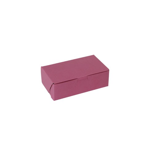 6 x 4 x 2 STRAWBERRY PINK ONE-PIECE BAKERY BOXES