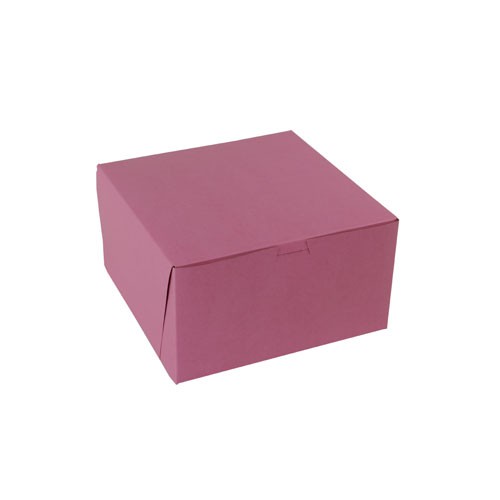 9 x 9 x 5 STRAWBERRY PINK ONE-PIECE BAKERY BOXES