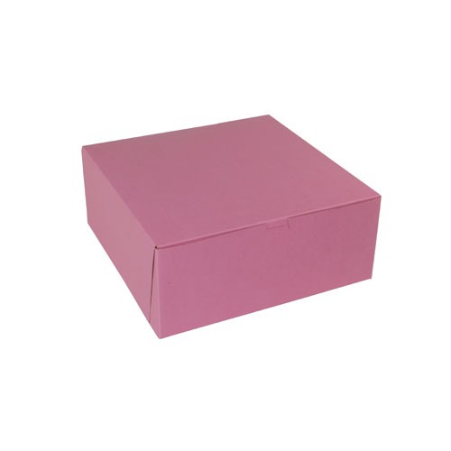 12 x 12 x 5 STRAWBERRY PINK ONE-PIECE BAKERY BOXES