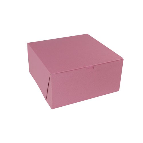 14 x 14 x 6 STRAWBERRY PINK ONE-PIECE BAKERY BOXES
