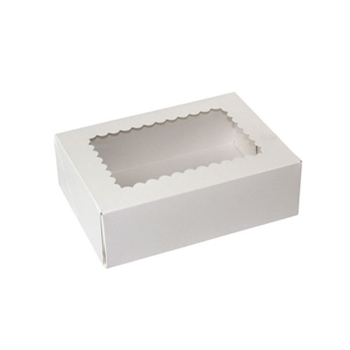 8 x 5.75 x 2.5 WHITE WINDOWED BAKERY BOXES
