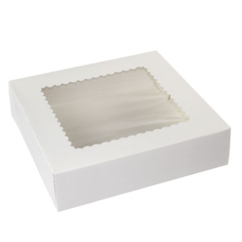 10 x 10 x 2.5 WHITE WINDOWED BAKERY BOXES