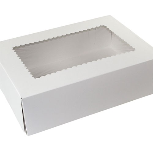 14 x 10 x 4 WHITE WINDOWED BAKERY BOXES