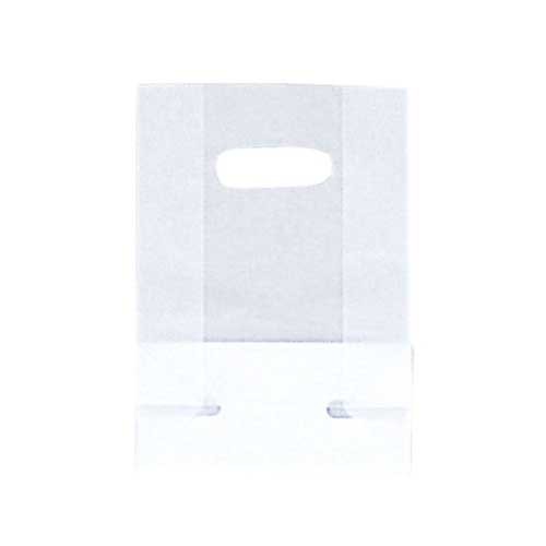7 x 3.5 x 10.5 CLEAR FROSTED PLASTIC TOTE BAGS