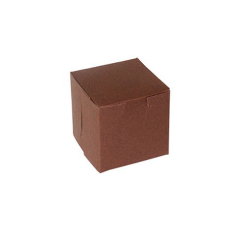 4 x 4 x 4 CHOCOLATE ONE-PIECE BAKERY/CUPCAKE BOXES