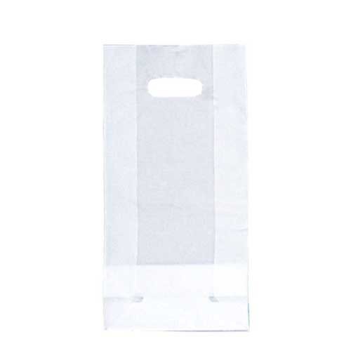 7.75 x 3.5 x 15 CLEAR FROSTED PLASTIC TOTE BAGS