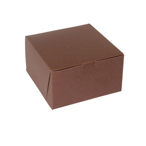 7 x 7 x 4 CHOCOLATE ONE-PIECE BAKERY/CUPCAKE BOXES