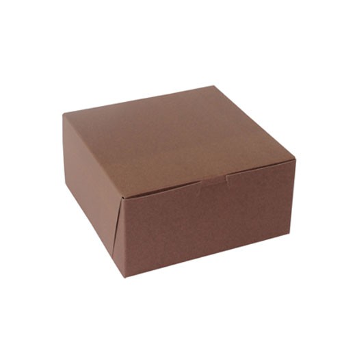 8 x 8 x 4 CHOCOLATE ONE-PIECE BAKERY/CUPCAKE BOXES