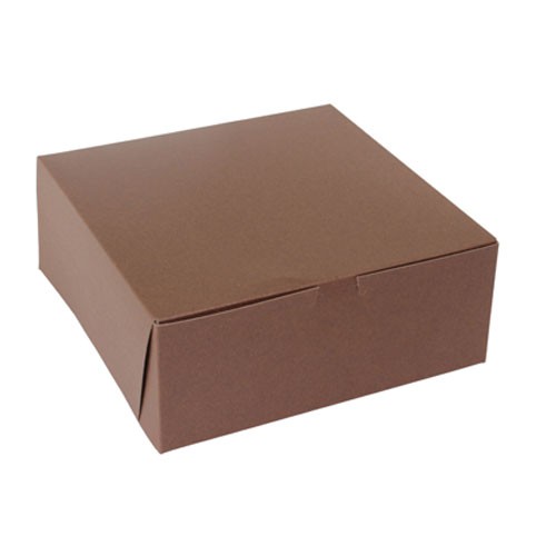 10 x 10 x 4 CHOCOLATE ONE-PIECE BAKERY/CUPCAKE BOXES