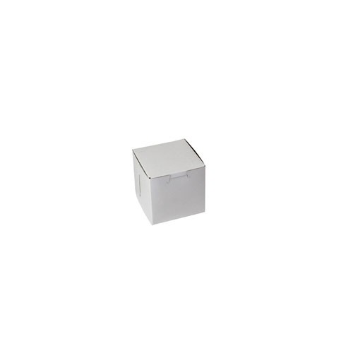 4 x 4 x 4 WHITE ONE-PIECE BAKERY BOXES
