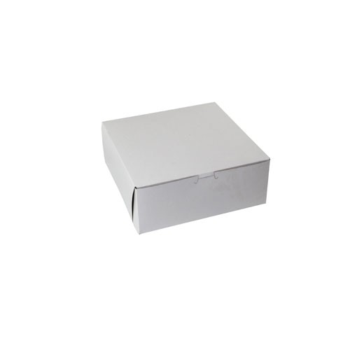 10 x 10 x 4 WHITE ONE-PIECE BAKERY BOXES