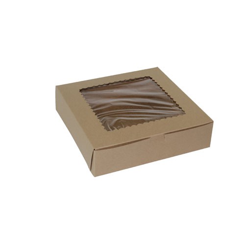 10 x 10 x 2.5 NATURAL KRAFT WINDOWED CUPCAKE BOXES