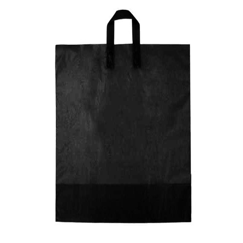 8 x 5 x 10 BLACK FROSTED LOOP-HANDLE PLASTIC BAGS