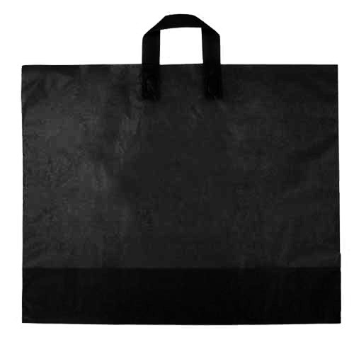 16 x 6 x 12 BLACK FROSTED LOOP-HANDLE PLASTIC BAGS
