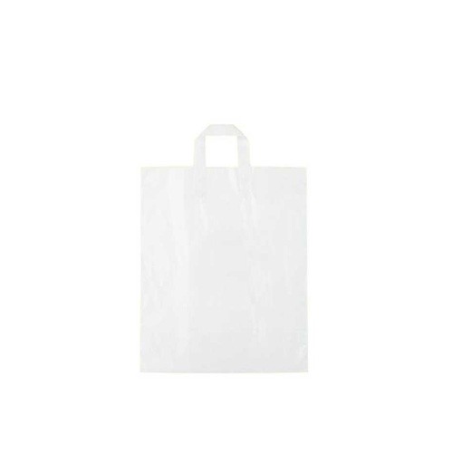 8 x 4 x 7 CLEAR FROSTED LOOP-HANDLE PLASTIC BAGS