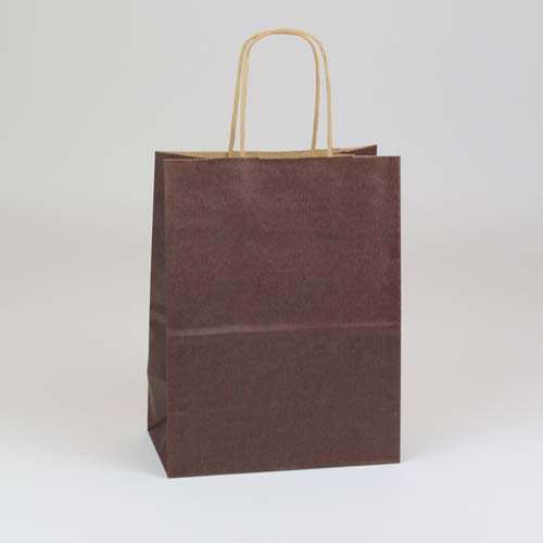 8 x 4.75 x 10.5 CHOCOLATE MATTE SHADOWSTRIPE PAPER BAGS