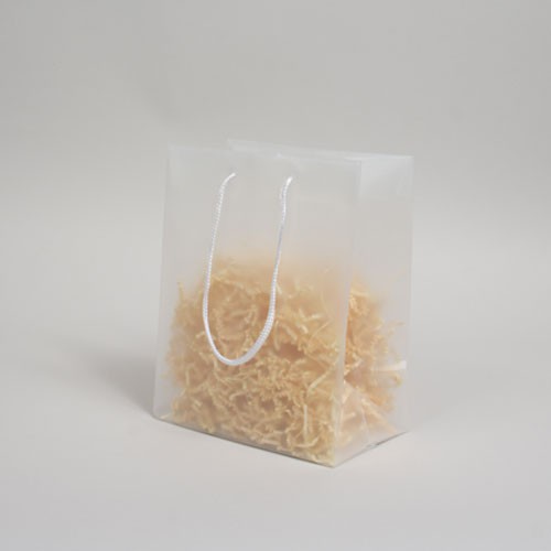 8 x 5 x 10 CLEAR FROSTED ROPE HANDLED EUROTOTE PLASTIC BAGS