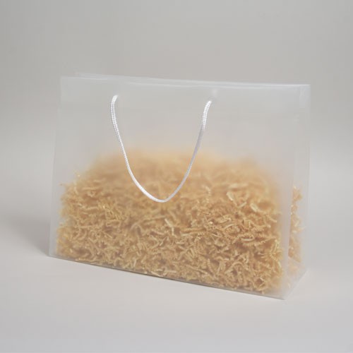16 x 6 x 12 CLEAR FROSTED ROPE HANDLED EUROTOTE PLASTIC BAGS