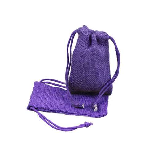 3 x 5 PURPLE DRAWSTRING JUTE POUCHES